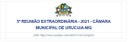 5ª Reunião Extraordinária -  29/03/2021 - Câmara Municipal Urucuia/MG