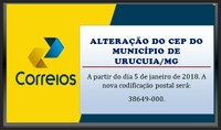 Alteração do CEP do Município de Urucuia/MG