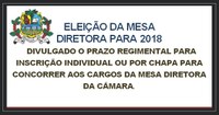Eleição da Mesa Diretora para 2018