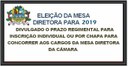 REGISTRO DE CHAPAS PARA A ELEIÇÃO DA MESA DIRETORA  - 2019