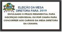 REGISTRO DE CHAPAS PARA A ELEIÇÃO DA MESA DIRETORA - 2019 REGISTRO DE CHAPAS PARA A ELEIÇÃO DA MESA DIRETORA - 2019