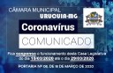 Suspensão do Funcionamento da Câmara Municipal de Urucuia/MG Suspensão do Funcionamento da Câmara Municipal de Urucuia/MG